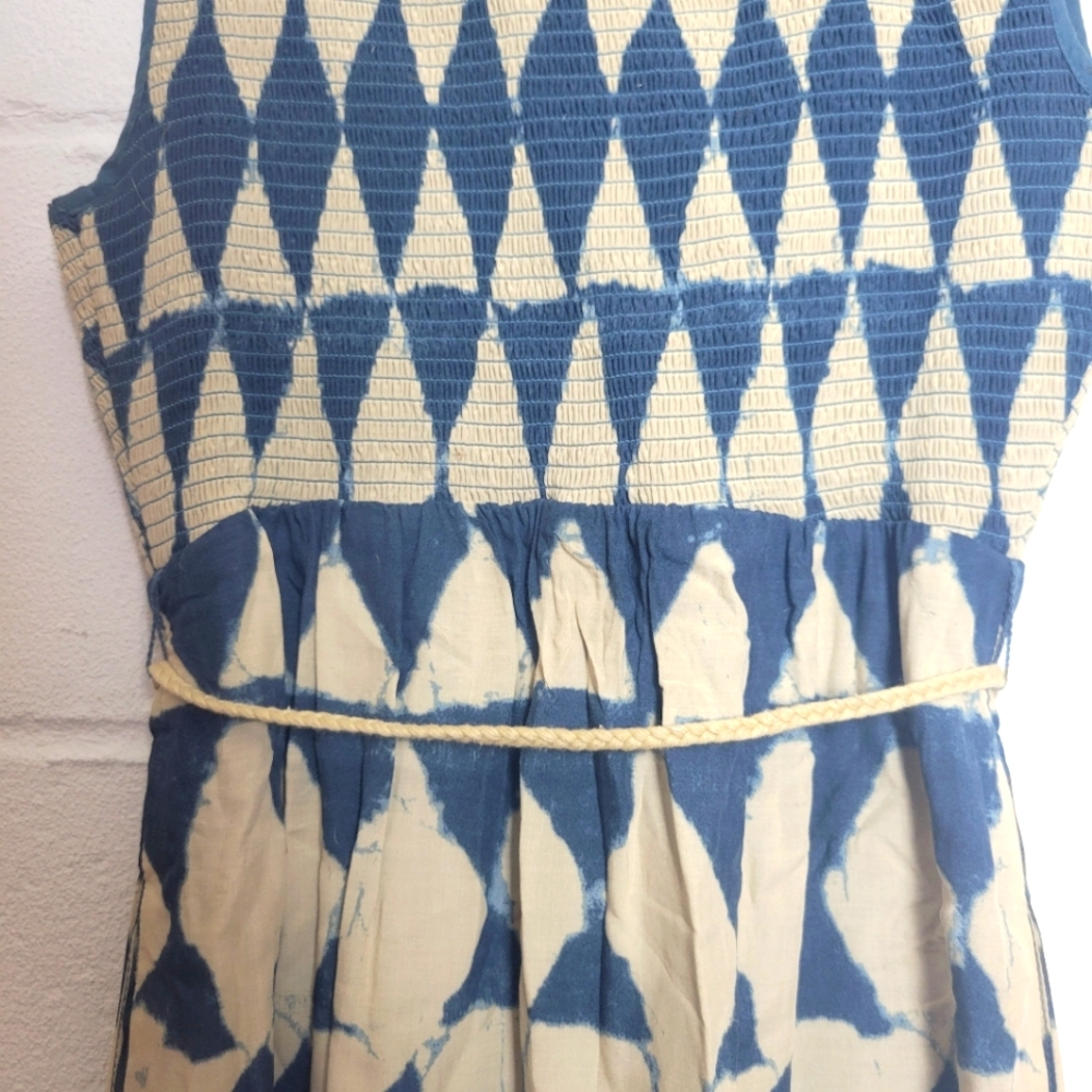Anthropologie Maeve Geo Diamond Castalia Shibori Boho Dress Size 0P - Picture 8 of 9